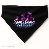 Miami Beach Florida Neon USA-Made Doggie Bandana thumb 0