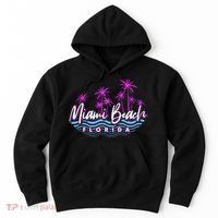 Miami Beach Florida Neon Hoodie thumb 0