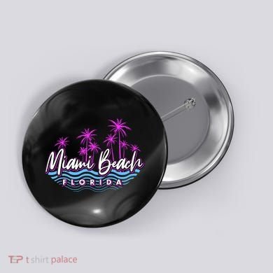 Miami Beach Florida Neon Button