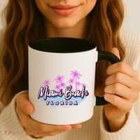 Miami Beach Florida Neon Coffee Mug thumb 3