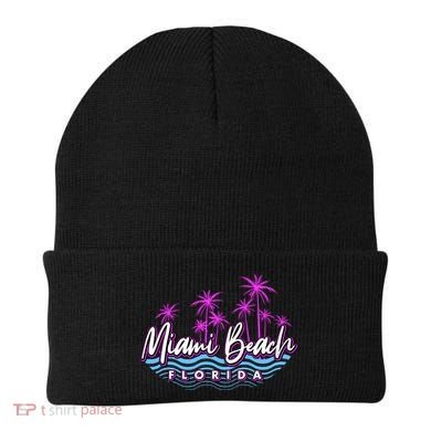 Miami Beach Florida Neon Beanie