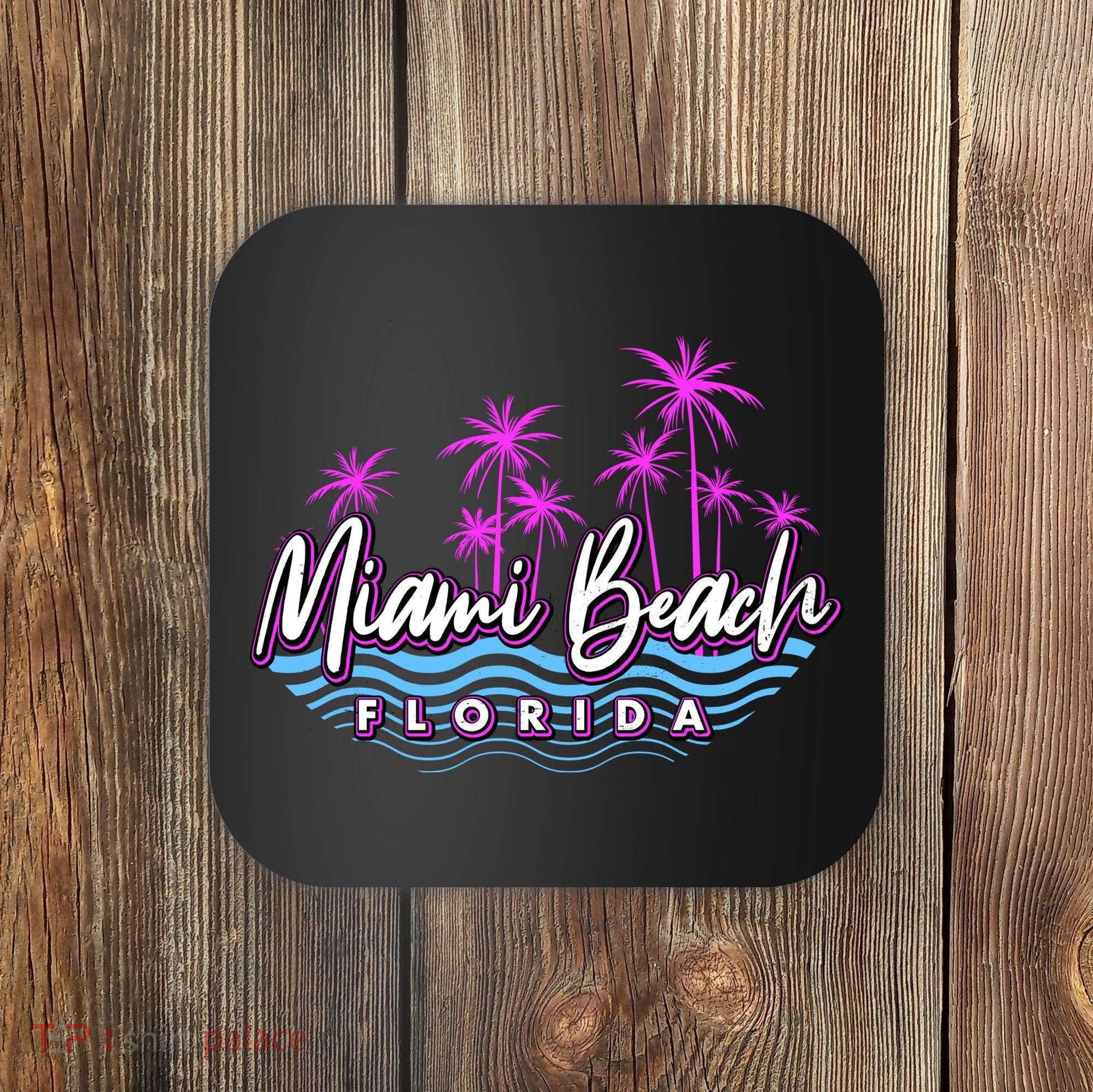 Miami Beach Florida Neon Coaster