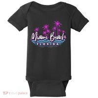 Miami Beach Florida Neon Baby Bodysuit thumb 0