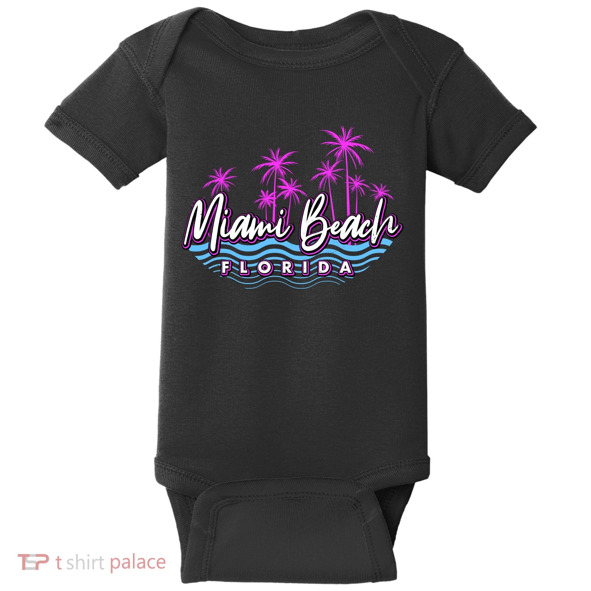 Miami Beach Florida Neon Baby Bodysuit