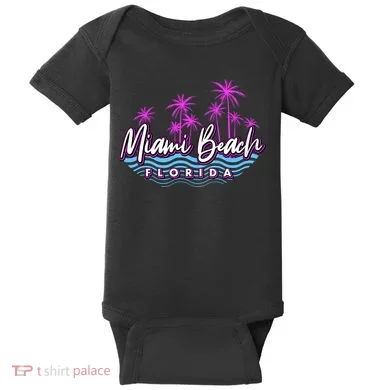 Miami Beach Florida Neon Baby Bodysuit
