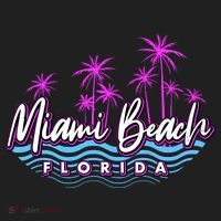 Miami Beach Florida Neon Golf Towel thumb 3
