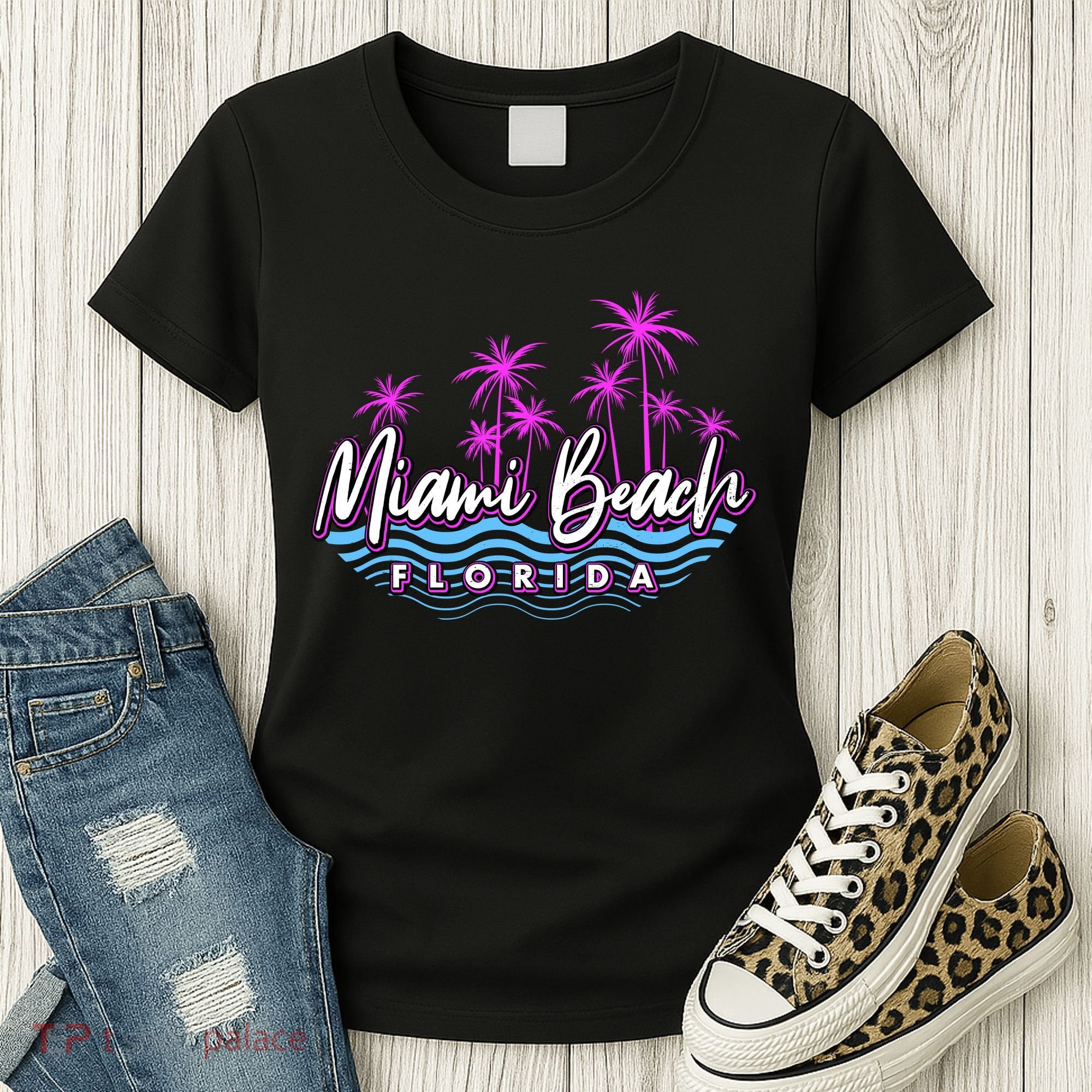Miami Beach Florida Neon Women's T-Shirt