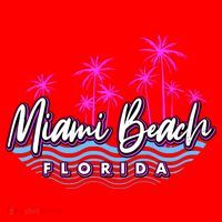 Miami Beach Florida Neon Santa Hat thumb 1