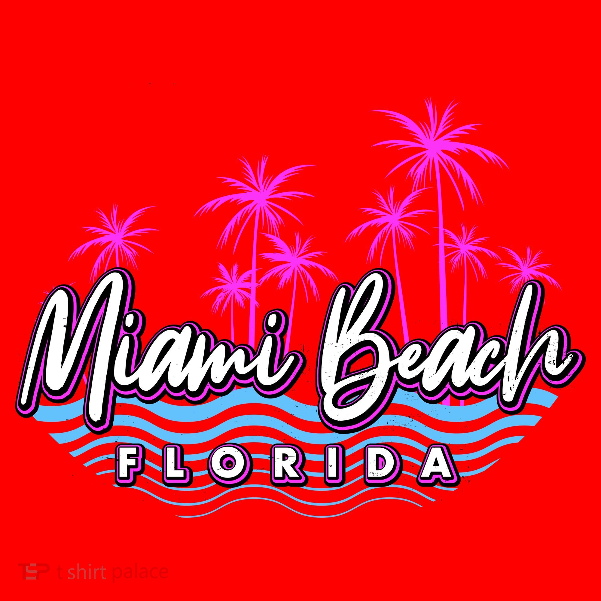 Miami Beach Florida Neon Santa Hat