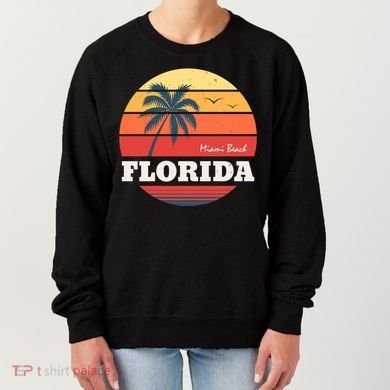 Miami Beach Florida Retro Circle Women's Sweatshirt