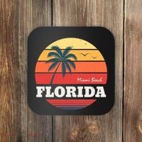 Miami Beach Florida Retro Circle Coaster thumb 0