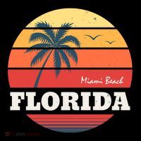 Miami Beach Florida Retro Circle Coaster thumb 2