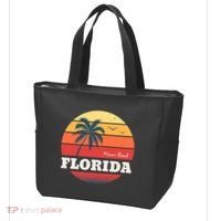 Miami Beach Florida Retro Circle Tote Bag thumb 3