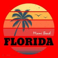 Miami Beach Florida Retro Circle Santa Hat thumb 1
