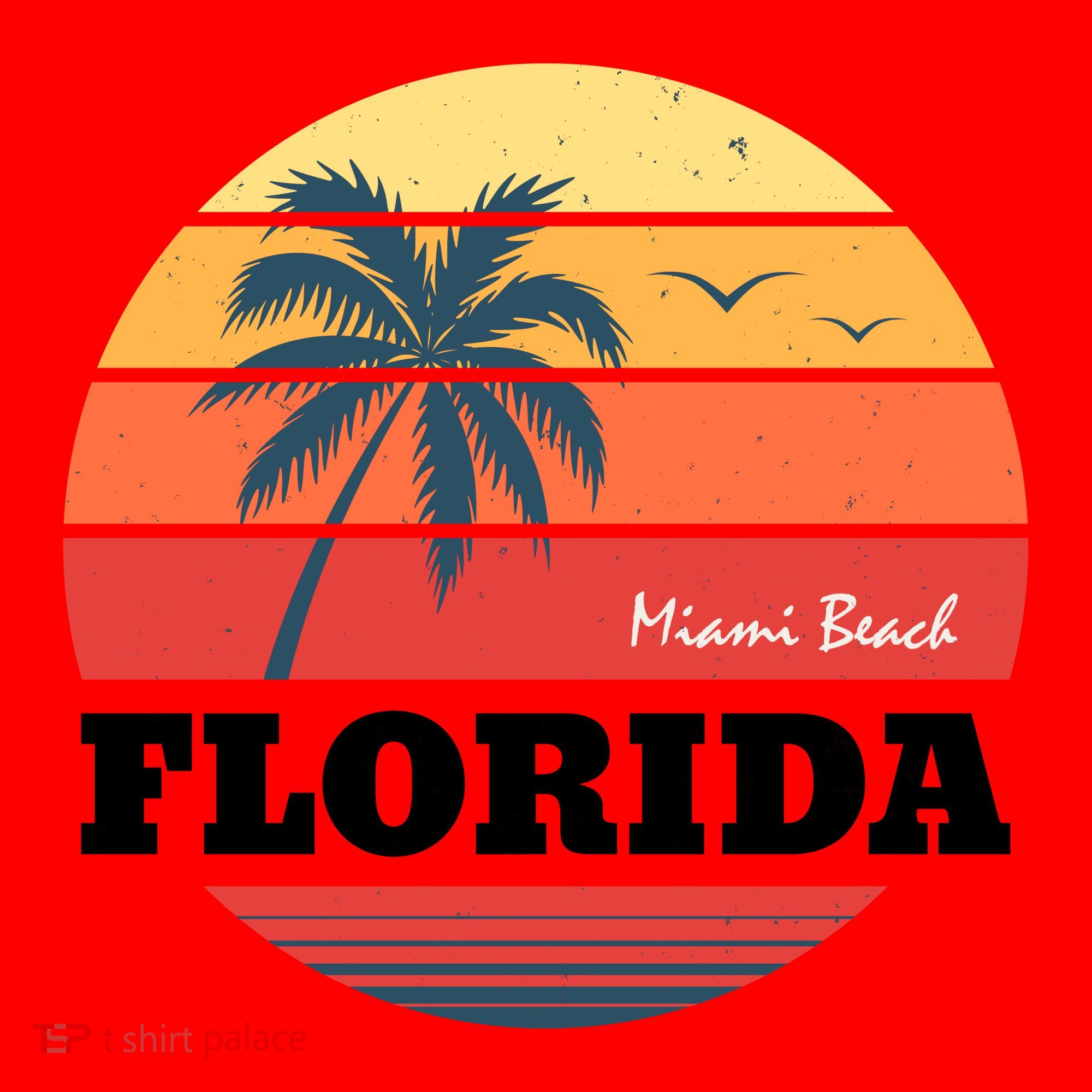 Miami Beach Florida Retro Circle Santa Hat