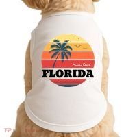 Miami Beach Florida Retro Circle Doggie Tank thumb 0