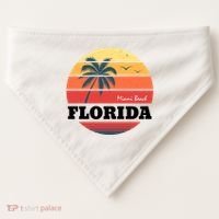 Miami Beach Florida Retro Circle USA-Made Doggie Bandana thumb 0