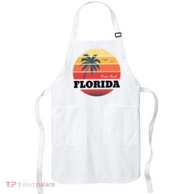Miami Beach Florida Retro Circle Apron