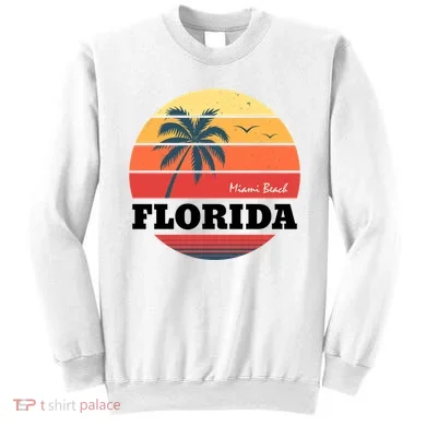 Miami Beach Florida Retro Circle Sweatshirt