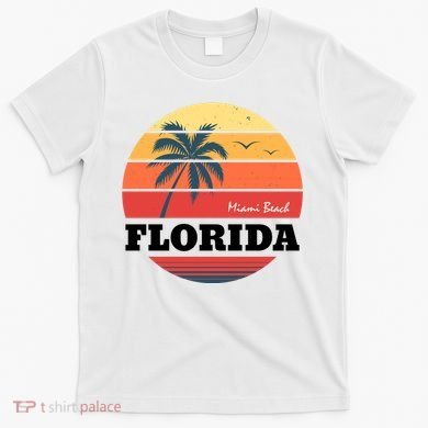 Miami Beach Florida Retro Circle T-Shirt