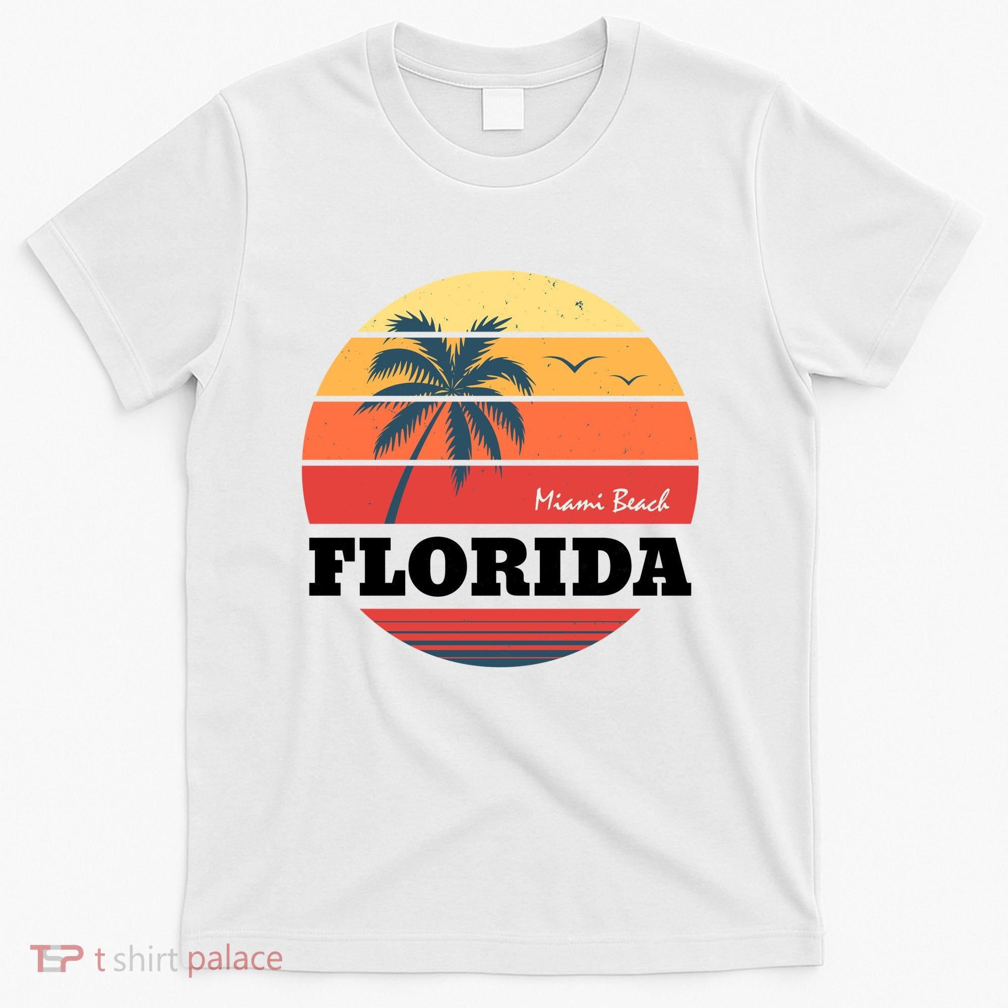 Miami Beach Florida Retro Circle T-Shirt