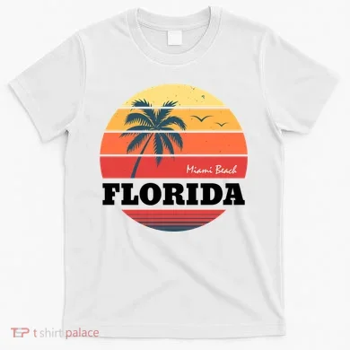 Miami Beach Florida Retro Circle T-Shirt