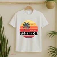 Miami Beach Florida Retro Circle T-Shirt thumb 2