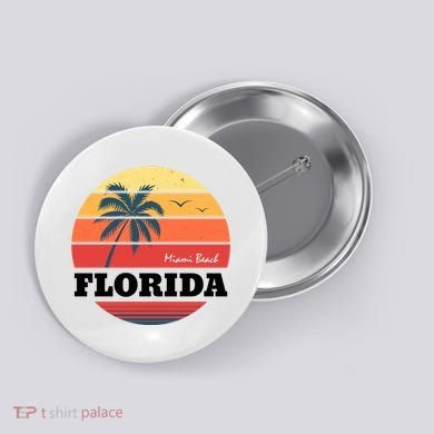 Miami Beach Florida Retro Circle Button