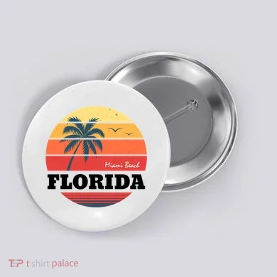 Miami Beach Florida Retro Circle Button
