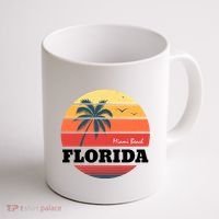 Miami Beach Florida Retro Circle Coffee Mug thumb 1