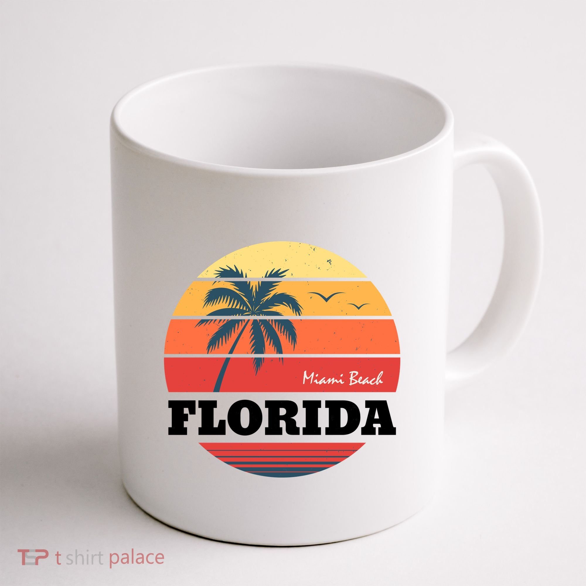Miami Beach Florida Retro Circle Coffee Mug