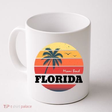 Miami Beach Florida Retro Circle Coffee Mug