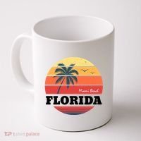 Miami Beach Florida Retro Circle Coffee Mug thumb 0