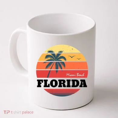 Miami Beach Florida Retro Circle Coffee Mug