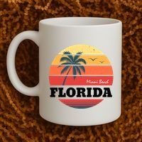 Miami Beach Florida Retro Circle Coffee Mug thumb 2