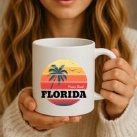Miami Beach Florida Retro Circle Coffee Mug thumb 3
