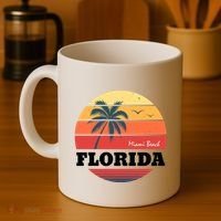 Miami Beach Florida Retro Circle Coffee Mug thumb 4
