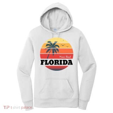 Miami Beach Florida Retro Circle Women's Hoodie