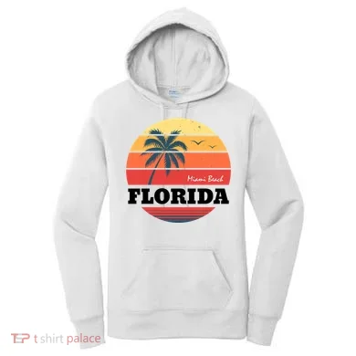 Miami Beach Florida Retro Circle Women's Hoodie