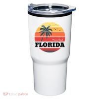 Miami Beach Florida Retro Circle Tumbler thumb 0