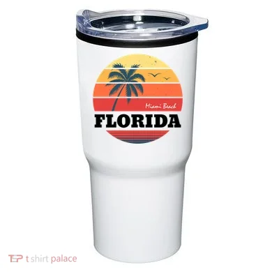 Miami Beach Florida Retro Circle Tumbler