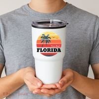 Miami Beach Florida Retro Circle Tumbler thumb 2
