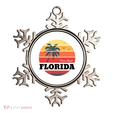Miami Beach Florida Retro Circle Ornament