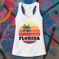 Miami Beach Florida Retro Circle Women's Tank Top thumb 3