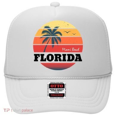Miami Beach Florida Retro Circle Hat