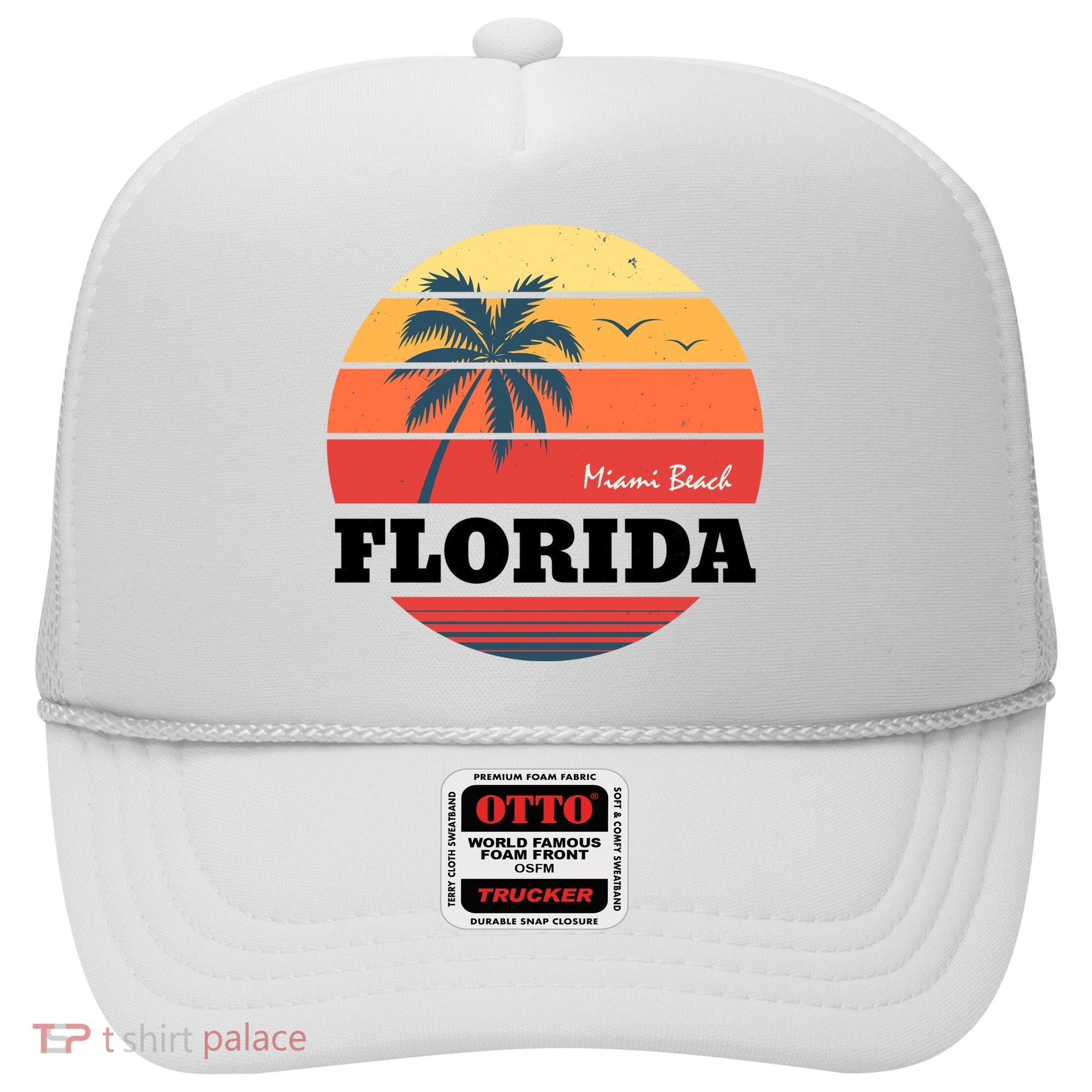 Miami Beach Florida Retro Circle Hat