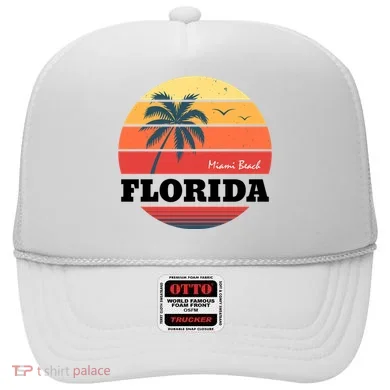 Miami Beach Florida Retro Circle Hat