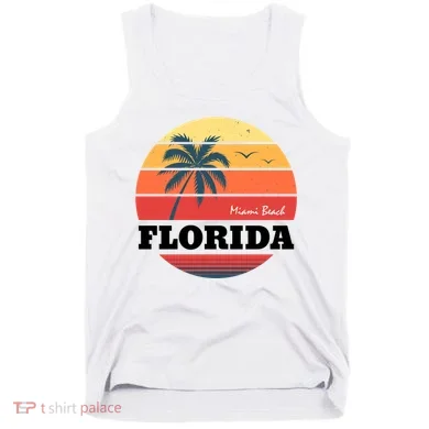 Miami Beach Florida Retro Circle Tank Top