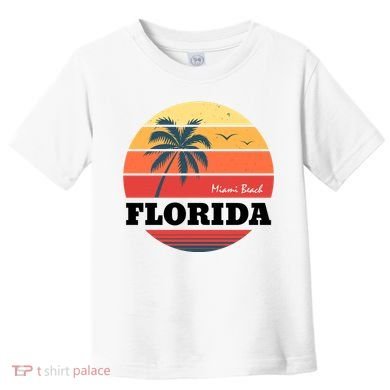 Miami Beach Florida Retro Circle Toddler T-Shirt