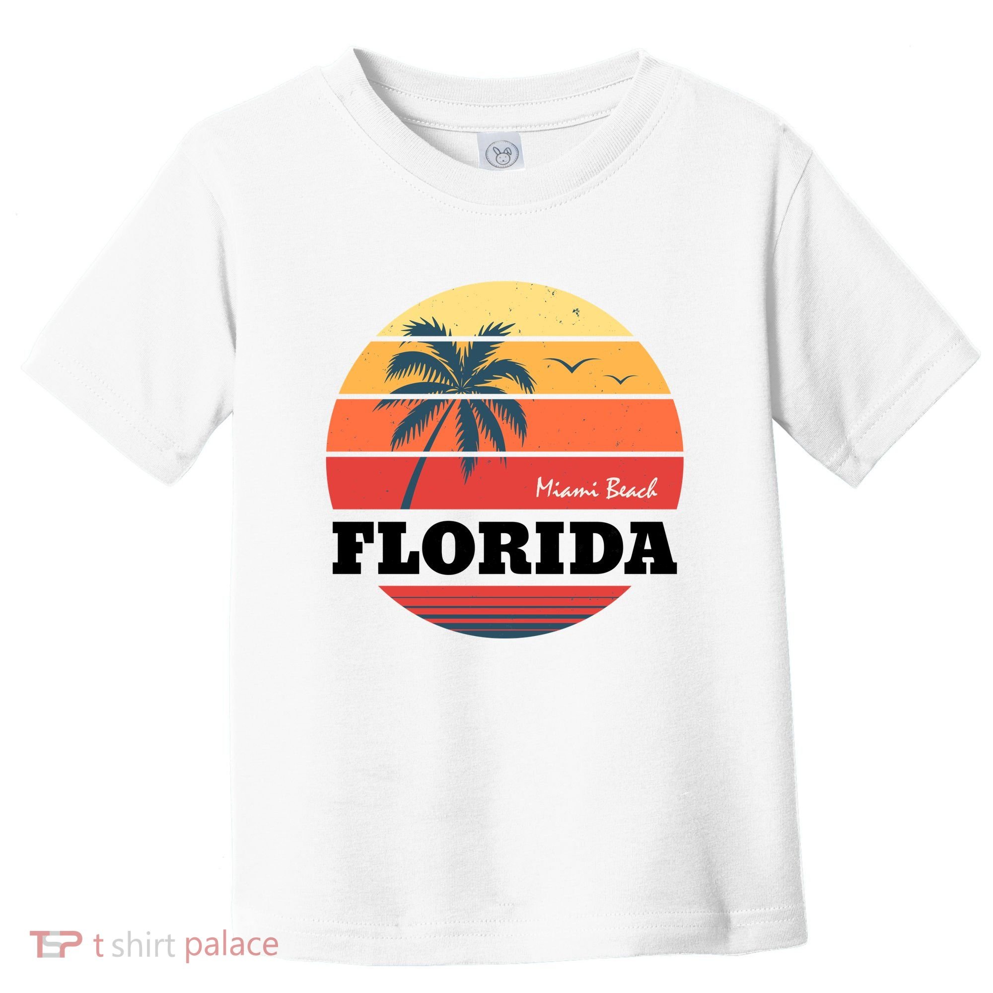 Miami Beach Florida Retro Circle Toddler T-Shirt